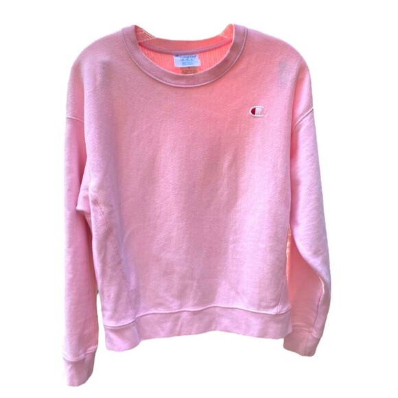 Vintage Champion Women's Reverse Weave Baby Pink Crew sweatshirt Size M - Picture 1 of 7